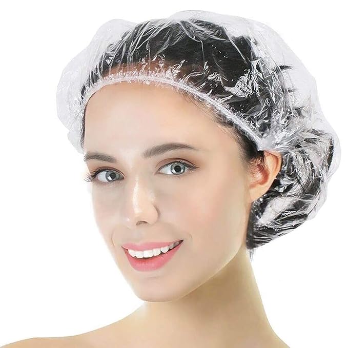 Years calm 30PCS Disposable Shower Caps, Clear Shower Caps for Travel, large Plastic Hair Caps for Women, Home Use, Hotel (30PCS large Size 20.5"