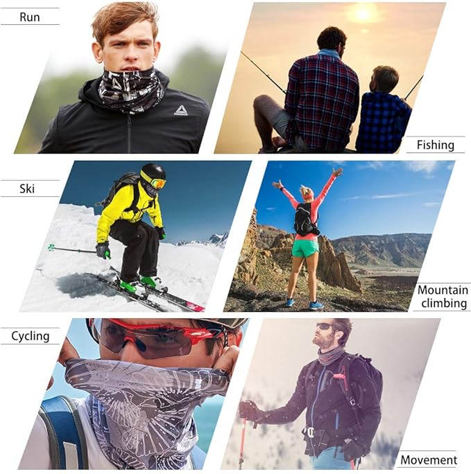 Face Mask Bandanas Neck Gaiter Headwear Magic Scarf Headband for dust Sun Wind