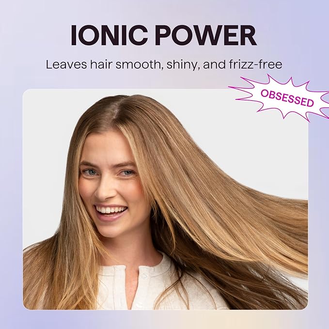 Wavytalk Hair Dryer with Diffuser, Blown Away Ionic Hair Dryer for Curly Hair with Comb, 1875W Fast Drying Blow Dryer with Ceramic Technology, 3 Attachments for All Hair Types, Light and Quiet, Black