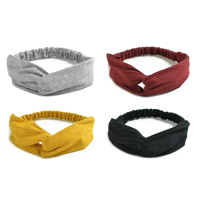 Elastic Knotted Headbands for Women Cloth Head Hair Bands for Women's Hair Non Slip Boho Wrap Twisted Hair Accessories