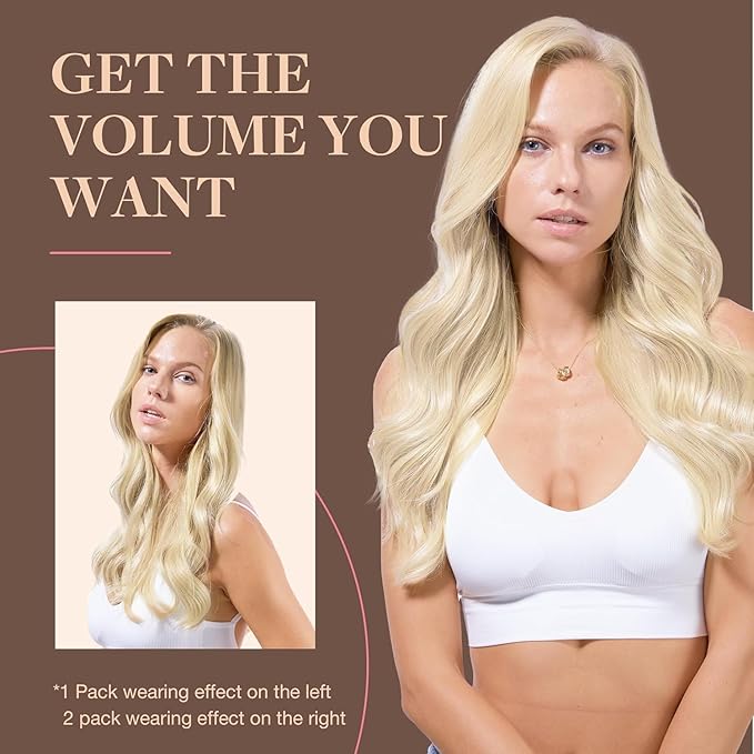 GOO GOO Clip in Hair Extensions Real Human Hair, Remy Human Hair Extensions Clip ins for Women, Natural Human Hair, 14inch 120g 7Pcs, #1000