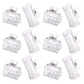 12 Pack Clear Square Claw Clips, Big and Small Neutral Rectangle Hair Claw Clips, Non-slip Matte Large Hair Clips for Women,Strong Hold jaw clip for Thick Thin Hair