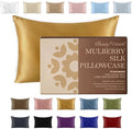 19 Momme Premium Mulberry Silk Pillowcase for Hair and Skin | Handcrafted Hypoallergenic & Anti-Acne 100% Silk Pillow Cases with Zipper | Queen - 20" x 30", Golden Honey