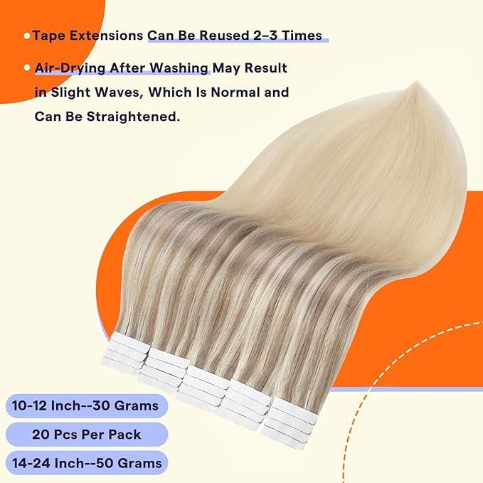 Full Shine PU Tape Extensions 20 Inch Brazilian Remy Human Tape in Hair Extensions 18/22/60 Balayage Silky Straight Remy Hair 50 Grams Seamless Human Hair Extensions Tape Ins 20PCS for Wedding