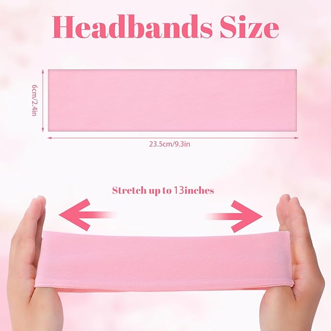 obeoby 8 Pack Non Slip Headbands for Women, Sweat Absorbing Cotton Hair Bands for Workout Yoga Running Sports Valentines Gifts