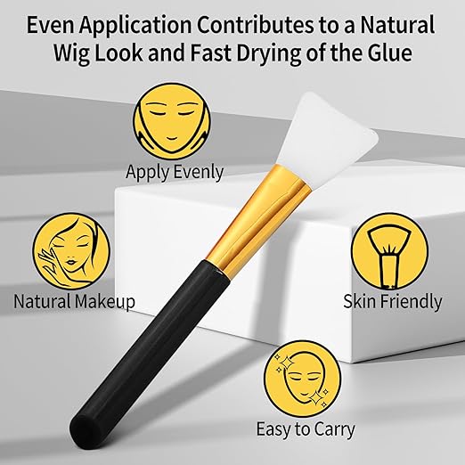 Wig Glue for Lace Front Wigs, Waterproof Lace Front Wig Adhesive & Silicone Applicator for Wigs, Strong Hold Transparent Lace Glue Edge Band for Hair Replacement Invisible Hair Bonding Adhesive(4PCS)