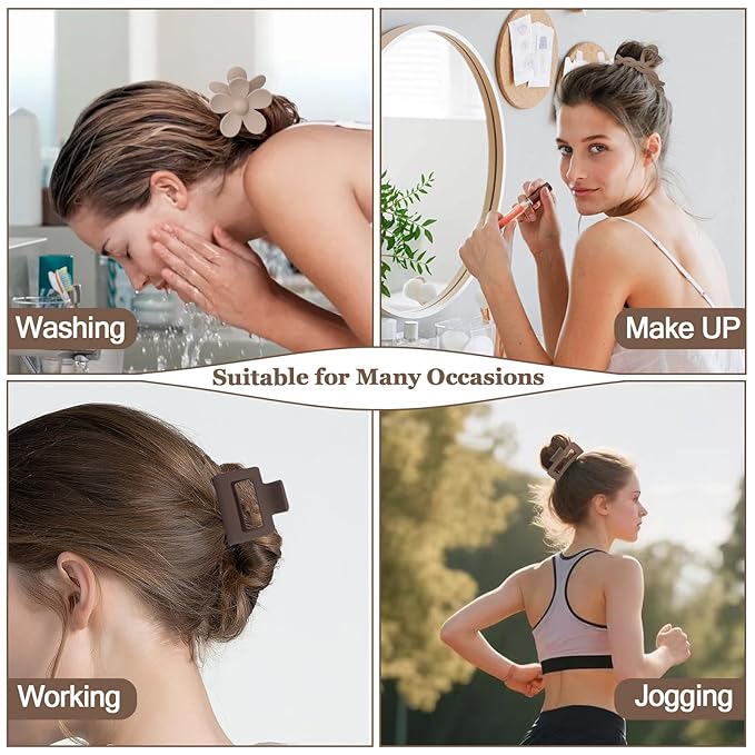 10PCS Non-Slip Hair Clips Jaw Clips for Thick Hair Clamp Flower Non-Slip Hair Accessories with Multi-Styles for Women Girls