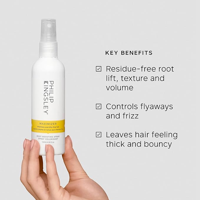 PHILIP KINGSLEY | Maximizer Root Boosting Spray |Volumizing Hair Spray that Adds Texture, Boosts and Lifts Fine, Flat, Limp Hair | Heat Protection Spray for Hair | 4.22oz New Formula