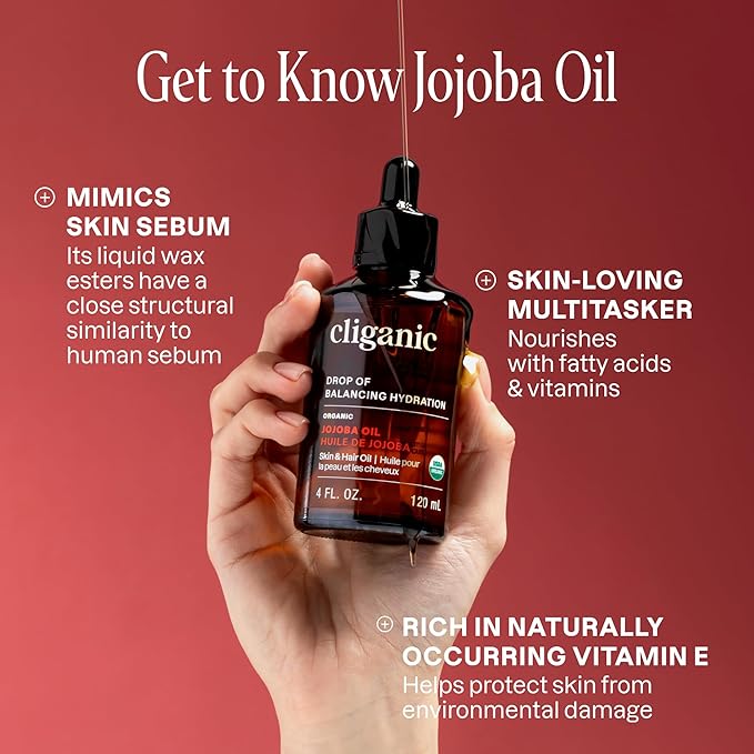 Cliganic Organic Jojoba Oil 128oz with Pump (Gallon Size), Bulk, 100% Pure - Non-GMO
