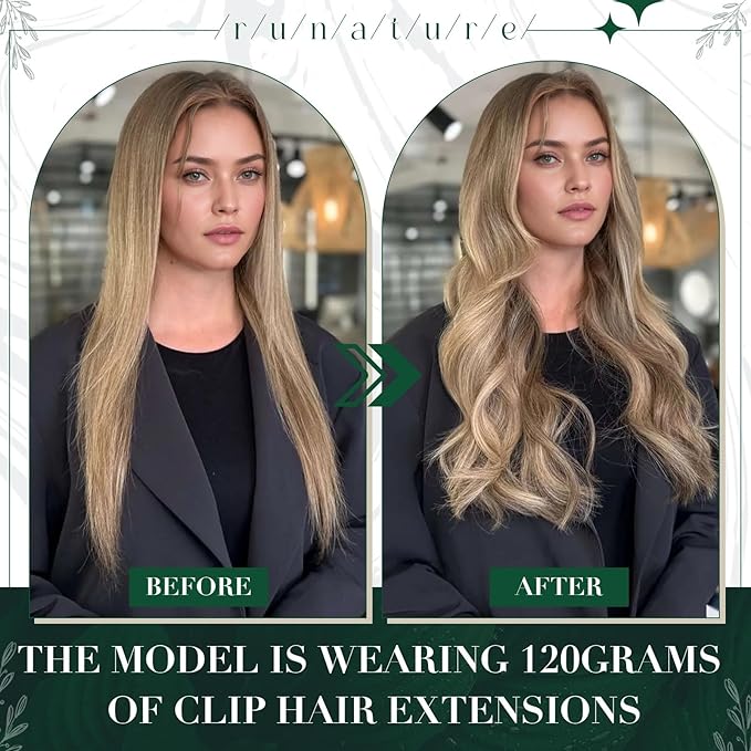 RUNATURE Clip in Hair Extensions Human Hair Balayage Clip in Human Hair Extensions for Women Soft Remy Natural Hair Straight 10 Inch 50g 3pcs #3/8/22 Walnut Brown to Blonde Balayage