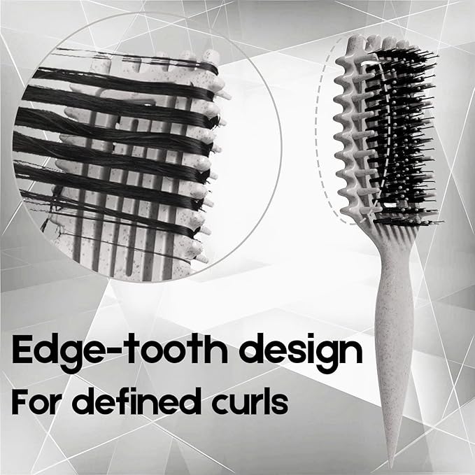 Curly Hair Brush Candybrush Curl Defining Brush for Detangling Shaping and Defining Curls for Women, Men, Wet & Dry Hair (Beige)