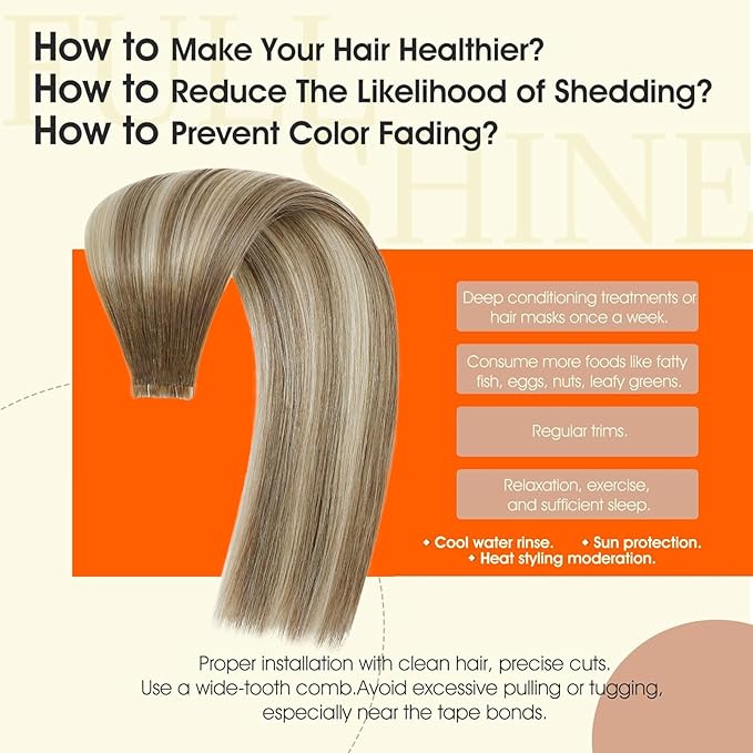 Full Shine Tape in Extensions Human Hair Color 3/8/22 Balayage Tape Extensions Human Hair 22Inch Long Straight Skin Weft 50G Seamless Invisible Extension Cuticles Aligned Natural 20Pcs