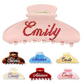 Personalized Colorful Name Hair Claw Clips for Women,Custom Hair Clips with Diamond,Cute Hair Accessories 4",Handmade Rhinestones Hair Clamp Gifts for Mom,Bride,Wife,Bridesmaid（Baby Pink）