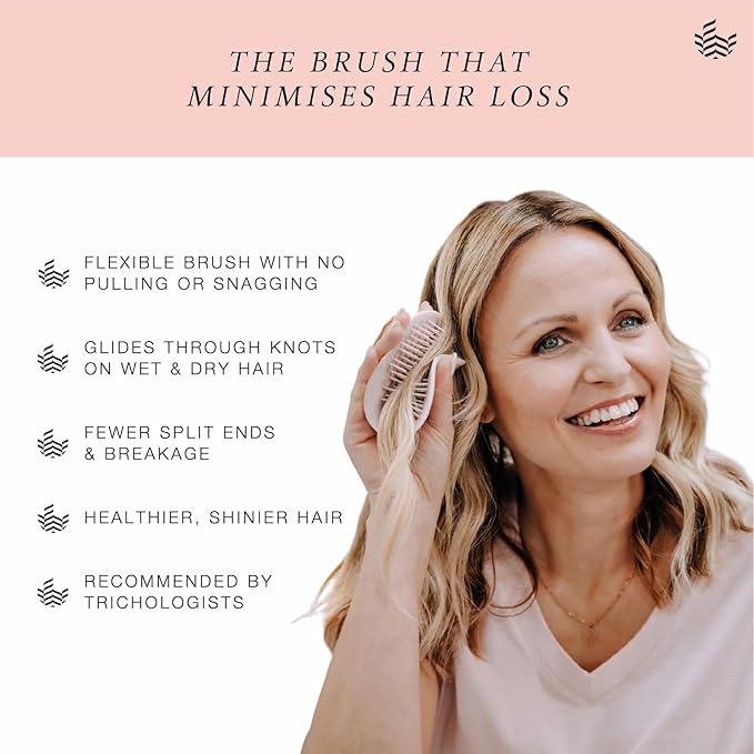 Manta Original Anti-Breakage Hairbrush – Gentle Detangling Brush for Wet & Dry Hair, Flexible Hairbrush for All Types, Healthy Hair Care for Women & Men, Black