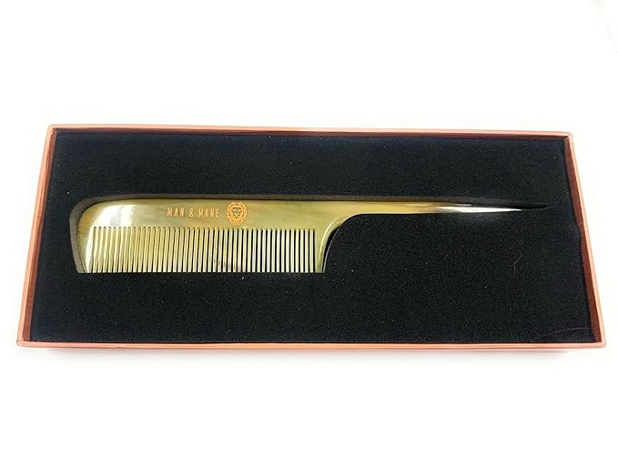 Premium Handmade 100% Oxhorn Anti-static Rat Tail Fine Tooth Comb for Women & Men