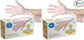 MED PRIDE Medical Vinyl Examination Gloves (Large, 100-Count) Latex & Rubber Free, Ultra-Strong, Clear Disposable Powder-Free Gloves for Healthcare & Food Handling Use (Pack of 2)