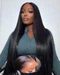 9x6 SKINLIKE Real HD Lace Closure Wig, Straight 180% Density 0.10mm Ultra-thin Swiss Lace Pre-plucked Bleached Small Knots With Baby Hair Glueless Wigs Human Hair 18 Inch