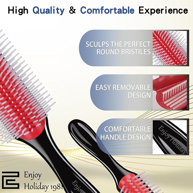 Curly Hair Brush for Women Men Curl Defining Hairbrush Small Mini Detangler Edge Combs Barber Styling Tools Travel Accessories Cruise Ship Essential 2030 Beach Vacation Must Have Gift
