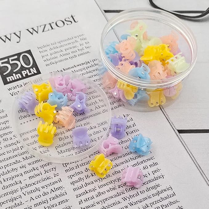 50 PCS Mini Hair Claw Clips， Bangs Strong Grip Multifunction Clamp Clips. (Jelly color)