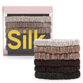 6Pcs Silk Hair Ties Small 22 Momme 100% Pure Mulberry Silk Scrunchies for Women Girls Thin Skinny Hair Sleep Scrunchies No Damage(Color 03)