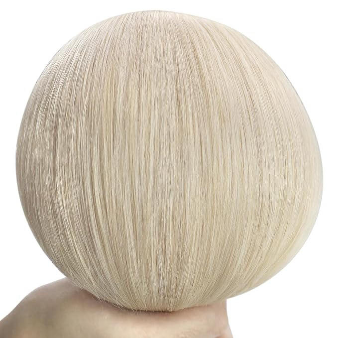 YoungSee Sew in Hair Extensions Blonde Human Hair Weft Extensions Platinum Blonde Sew in Extensions Can Be Dyable Remy Hair 20Inch 100G