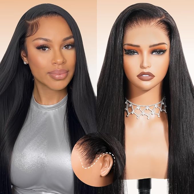 Arabella Hair 13x6 Lace Front Wigs Human Hair 210% Density Glueless Wig Human Hair 100% Straight Human Hair Wigs 12A Pre Plucked Pre-Bleached Pre-Cut Glueless Wig (30inch,13x6 Straight Hair)