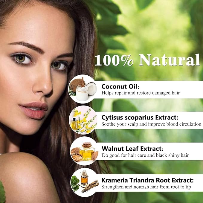 Fvquhvo Brown Hair Dye Shampoo, Instant Hair Color for Women Men, Colors in Minutes, Long Lasting Brown Hair Dye, Coconut Dye Shampoo, Easy to Use 16.90 Fl Oz