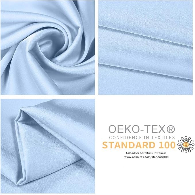 100% Mulberry Silk Pillowcases Set of 2 for Hair and Skin and Super Soft and Breathable Queen Size Nature Silk Pillowcases (Queen, Blue)