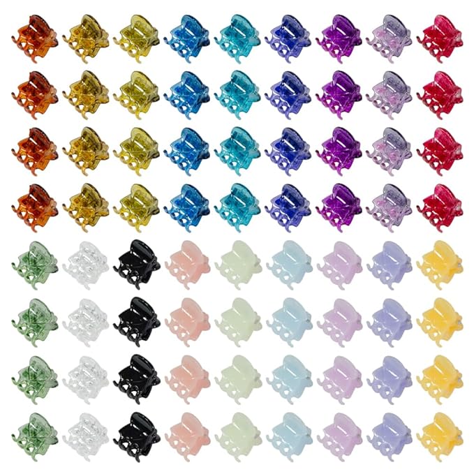 70 PCS Mini Hair Claw Clips， Bangs Strong Grip Multifunction Clamp Clips. (Multi-colored)