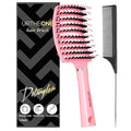 URTHEONE Hair Brush,Detangling Hairbrush Boar Bristle Hair Brushes for Women Men Kids Curly Thick Long Short Wet or Dry Hair, Curved Vented Detangler Brush for Faster Blow Drying (Pink)