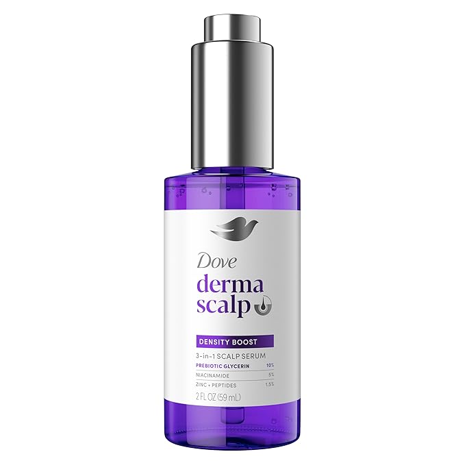 Dove Derma Scalp Density Boost 3-in-1 Scalp Serum 1 ct with Prebiotic Glycerin, Zinc + Peptides, and Niacinamide for Breakage and Hair Thinning 2 oz