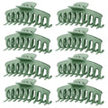 TOCESS Hair Claw Clips for Women - 8PK Large Neutral Matte Jumbo Hair Clips for Thick, Thin, Long, Short, Curly Hair Girls, Big Jaw Clip Set for Daily Use (Forest Green)