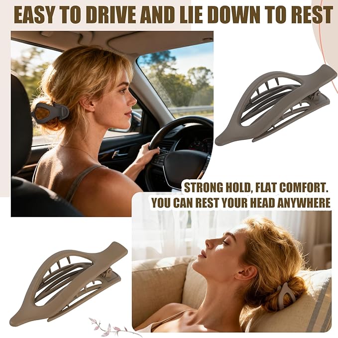 Flat Hair Clips for Women - 6 PCS French Flat Claw Clips Medium Hair Clips for Girls Large Hair Claw Clips for Thick or Thin Hair Strong Hold No Slip Hair Accessories for women (Regular)