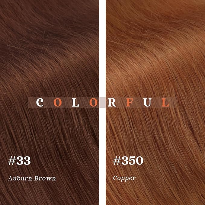 Ve Sunny Clip in Hair Extensions Real Human Hair Ginger Copper Clip in Extensions for Women Natural Human Hair Extensions Straight 7pcs 16 inch 120g