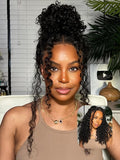 Julia Hair Bye Bye Knots Glueless Wig Curly Pre Cut Lace Front Wigs Human Hair for Women 12A Upgrade 7x5 Lace Closure Wig Pre Plucked with Pre Bleached Knots Put on and Go Natural Color 22 Inch