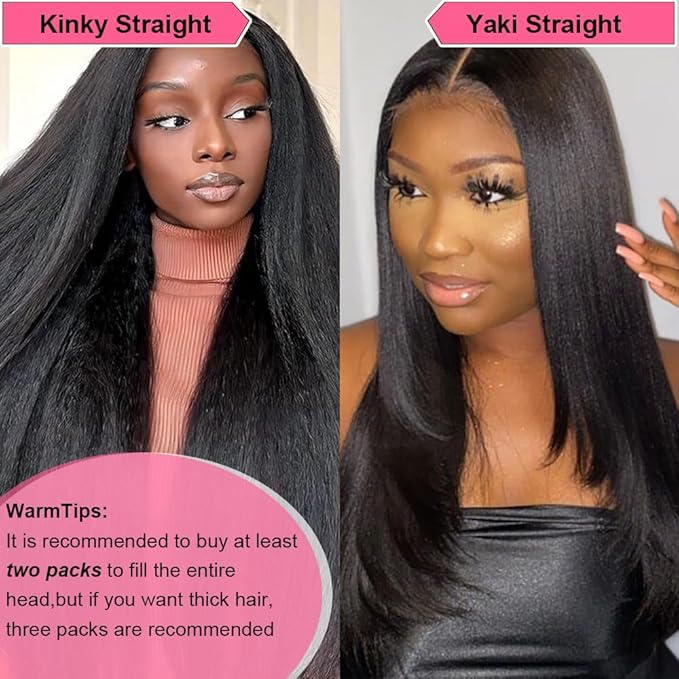 Yaki Straight Clip in Hair Extensions Real Human Hair 8Pcs Brazilian Human hair Clip ins for Black Women, Natural Soft Human Hair 120g 16inch #1B Natural Black