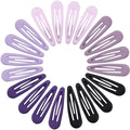Small Hair Barrettes For Women No Slip Metal Snap Clips For Thin And Fine Hair,Matte Black Multiple Purple,20 PCS,1.97 x 0.5 Inch.