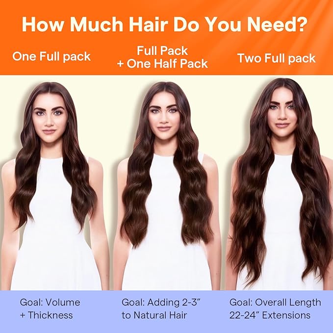 Full Shine Hair Extensions Clip in Human Hair Darkest Brown Invisible Clip in Extensions Human Hair Brown Silky Straight Brown Thick Real Hair Extensions 7 Pcs 16 Inch