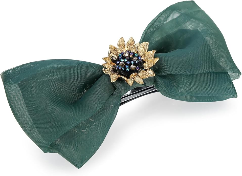 Sunflower Brooch pin with hand beading, She's Free Style Just For You Flower Oil Dropping Brooches for women, Metal Plating Process Safety pins with Nail Bead Crystal