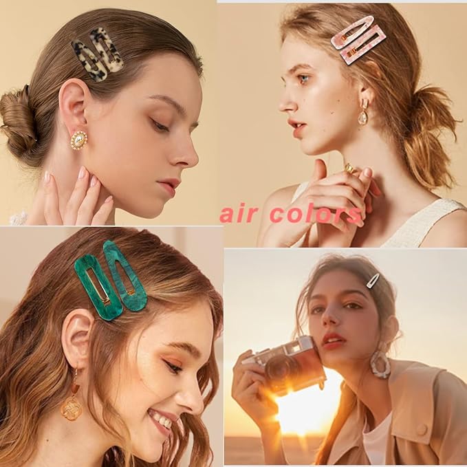 12 Pieces Acrylic Resin Marble Hair Clips Set, Decorative Pearls Hair Barrettes Sweet Decorative Bobby Pins Hairpin Headwear Hair Accessories Headwear for Women and Girls…