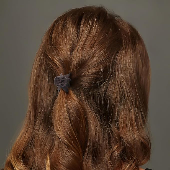 Cobahom 12 Pack Small Hair Claw Clips 1.2 Inch Matte Hair Clips for Thin Hair No-Slip Mini Hair Clips Hair Styling Accessories for Women and Girls, Apricot, Black, Brown, Chocolate