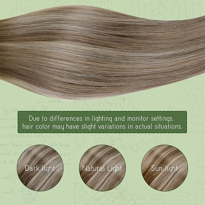 RUNATURE Balayage Clip in Hair Extensions, Real Human Hair Clip in Extensions for Women, Long Hair Extensions Add Length Easy to Apply, 24 Inch 135g #3/8/22 Walnut Brown to Light Brown with Blonde