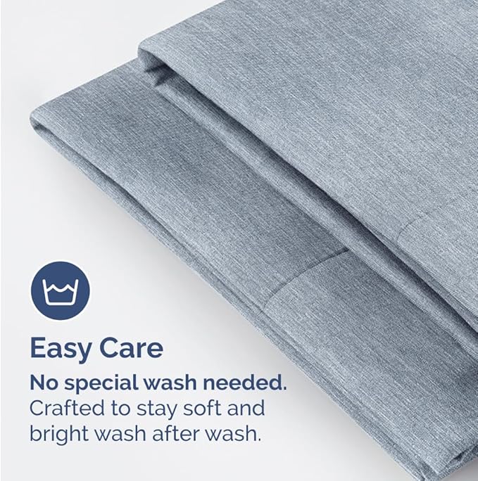 King Pillow Cases Set of 4 - Ultra Soft Hotel Quality Pillowcase Covers - Comfy, Cozy & Wrinkle Free - Shrinkage and Fade Resistant - Machine Washable Pillow Protectors - 4 Piece Set - Heathered Blue