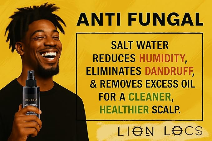 Lion Locs Starter Twist and Lock Spray for New Dreadlocks | Texturizes & Great for Styling - Vegan Sea Salt Mist with Essential Oils & Aloe (4oz)