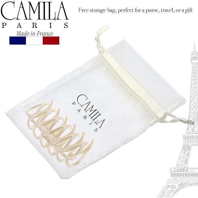 Camila Paris CP3525 French Large Hair Clips for Women Thick Hair for Long Wavy Curly Hair, Girls Hair Claw Clips Styling Big Hair Clip for Thick Hair, Strong Hold No Slip Grip Claw Clip Made in France