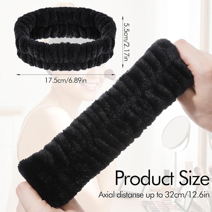 Ouligay 2PCS Spa Headbands for Washing Face Skincare Hair Band Soft Terry Cloth Headband Facial Makeup Headband for Shower Mask Yoga Sports Exercise Gift for Women and Teens