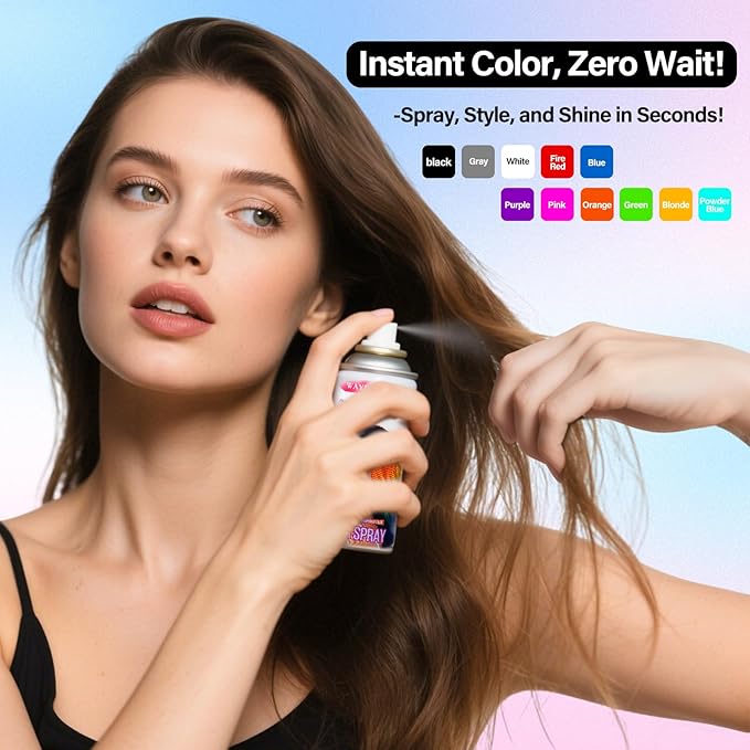 Temporary Hair Color For Kids Women Men, Washable Hair Dye Spray One-Day Hair Color Wax For Cosplay Party DIY, Christmas Party, Halloween Crazy Hair Day (Powder Blue, 4.06 oz)