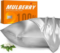 100% Mulberry Silk Pillowcase for Hair and Skin, 22 Momme Pure Natural Silk Pillow Case Both Sided with Zipper, Pillow Cover for Women Mom Men (Silver Grey, King 20''×36'', 2 Pack)