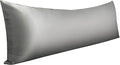 NTBAY Satin Body Pillowcase for Hair and Skin, Luxurious and Silky Pillow case with Envelope Closure, 20x54 Inches, Grey