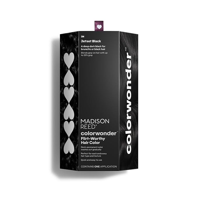 Madison Reed colorwonder Demi-Permanent Hair Color, Effortless At-Home Hair Dye, Ammonia-Free, Cruelty-Free, Jetset Black (2N True Black), Pack of 1